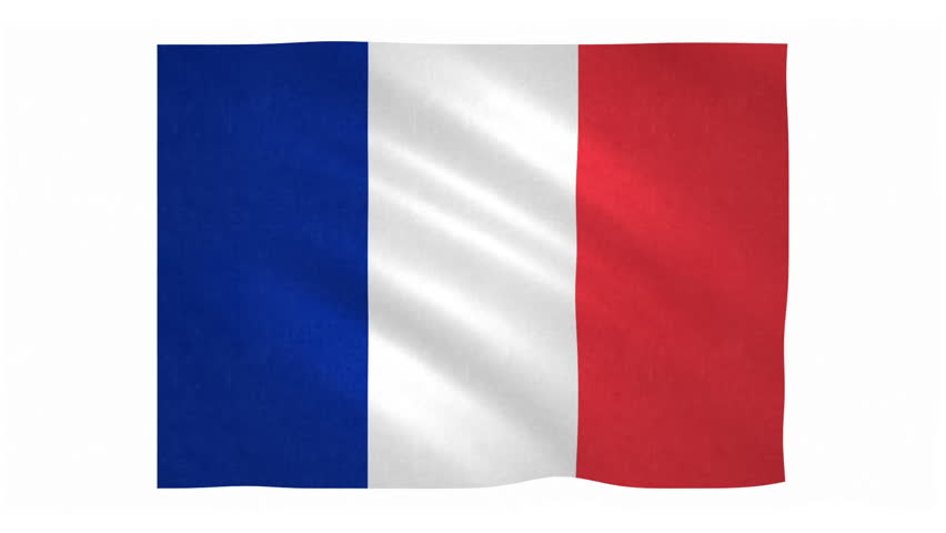 France flag with transparent background - Royalty Free Video