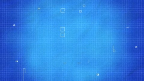 Looping Animation of Shape Designs Drawing onto a Blueprint