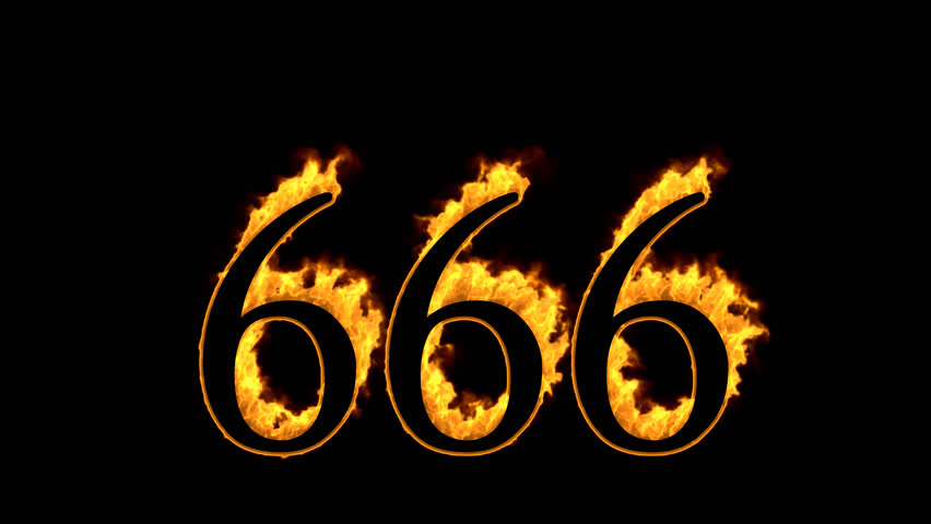 Fire Number 666 Isolated On Stock Footage Video 100 Royalty Free