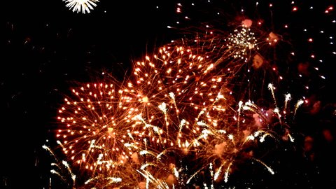 Fireworks display celebration, Colorful Firework 4K with sound audio