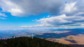 time lapse of wind turbine green energy in vermont 