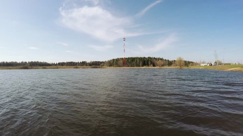 Dynamic panorama on the edge of a wooden platform