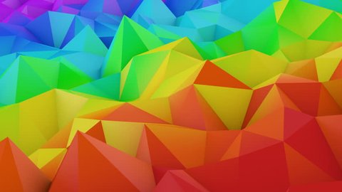 Colorful low poly shape. Semless loop abstract 3D render animation. 4k UHD (3840x2160) Arkistovideo