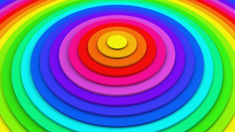 Bright colorful concentric circles. Seamless loop smooth 3D animation. Abstract background 4k UHD (3840x2160), videoclip de stoc