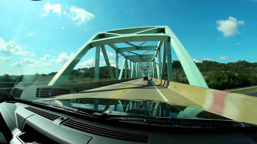 Driving on the Sewickley Bridge over the Ohio River near Pittsburgh, PA.