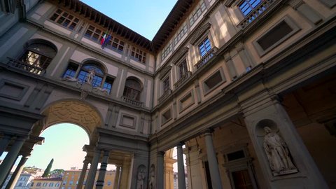 View of Uffizi art gallery in Florence Tuscany Italy