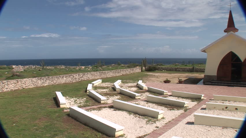 ARUBA - DECEMBER 2006: a wide angle shot of the Alto Vista Chapel in Aruba