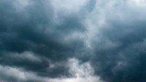 Black Storm Cloud Moving On Sky - Time Lapse 