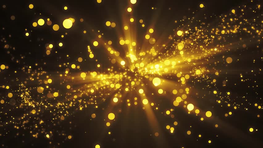 Background Gold with Rays. Space with the Golden particles and waves. Loop Background Animation. Royalty-Free Stock Footage #27373468