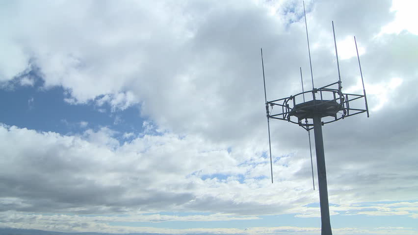 Cellphone tower and clouds in time lapse