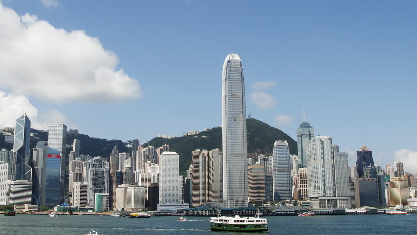Time lapse of HongKong Skyline and victoria habour