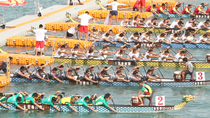 HONG KONG - JUNE 18: Hong Kong International Dragon Boat Races. Dragon boat