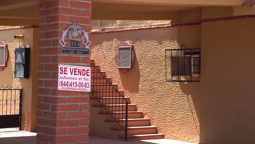 Naco, Mexico - May 10, 2017: Old beautiful Mexican style border house