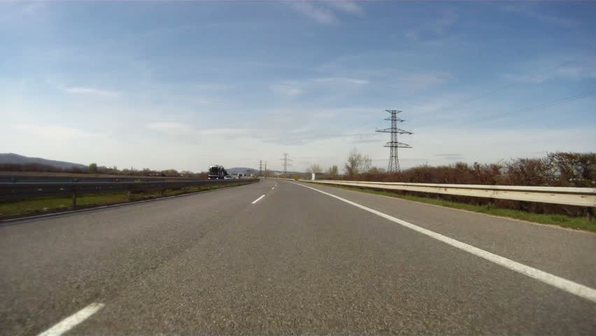Driving on highway across Slovakia, time lapse