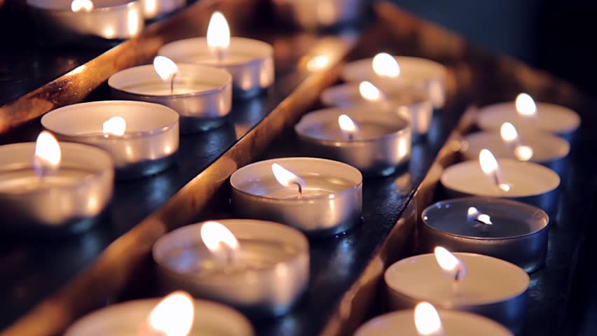 Lighted Candles On Table In Stock Footage Video 100 Royaltyfree