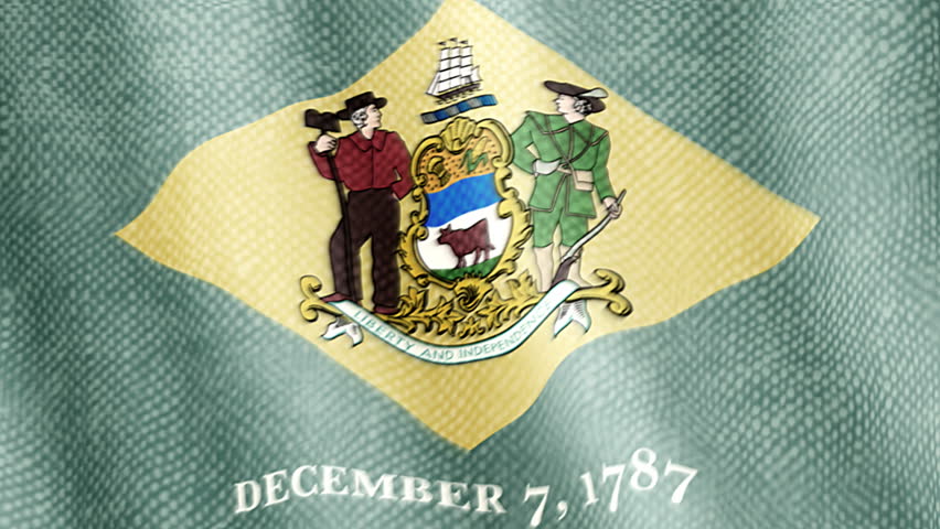 Delaware flag waving animation