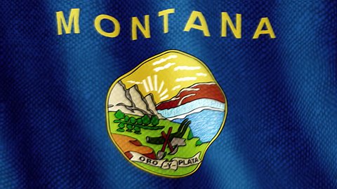 Montana flag waving animation