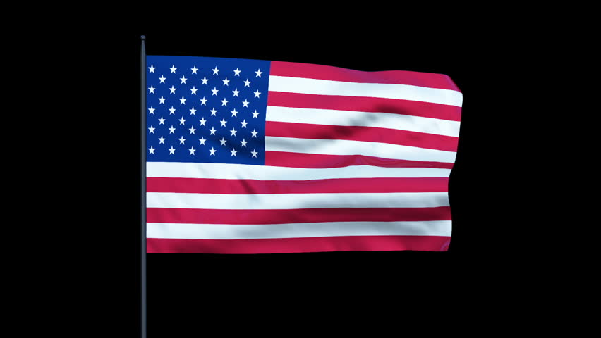 America Flag Waving, Seamless Loop, Alpha