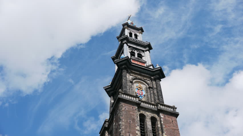 Amsterdam Wester Church tower timelapse
