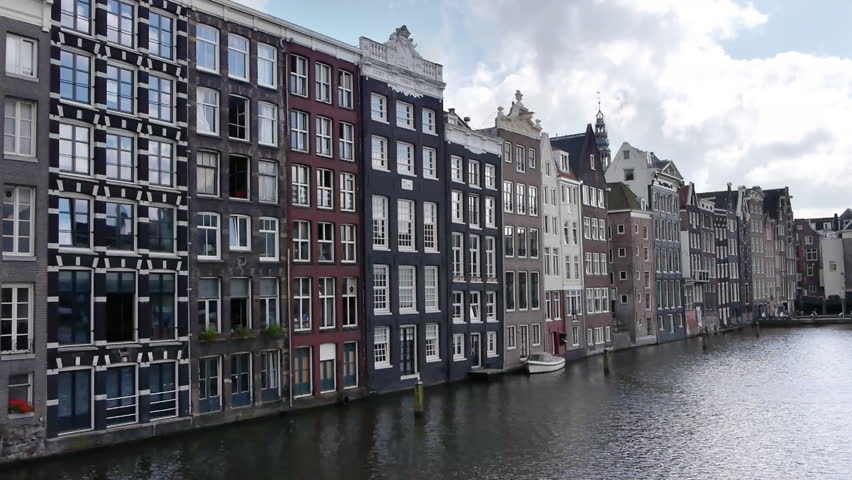 Amsterdam canal with historic houses