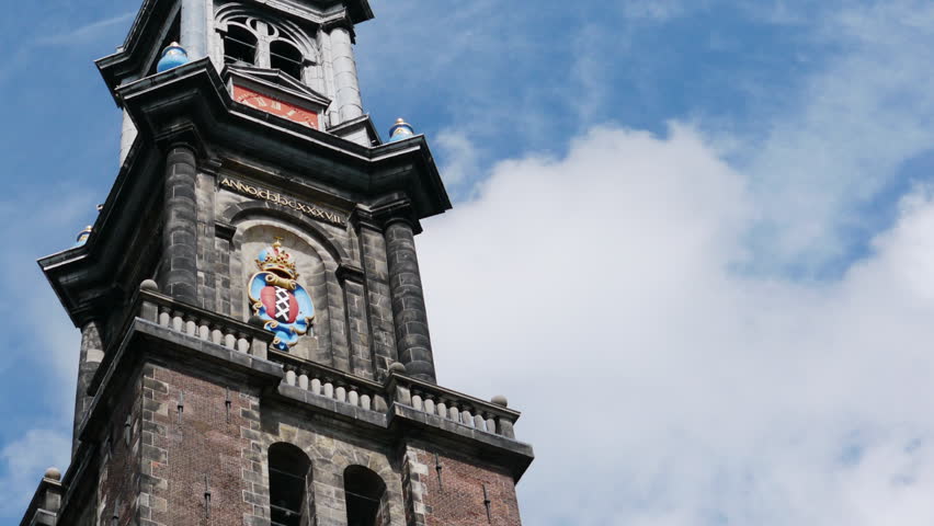Amsterdam Wester Church close-up timelapse