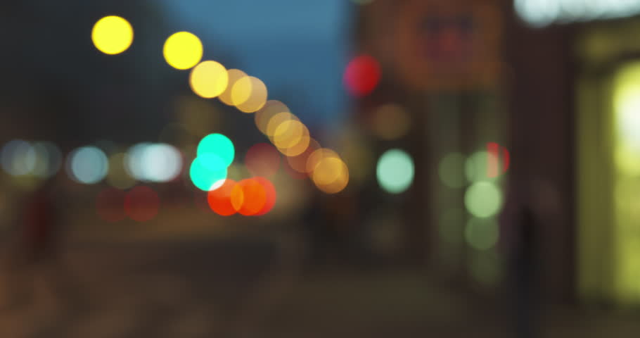 Still blur background of night city with moving cars and walking people, 4k prores footage | Shutterstock HD Video #27440149