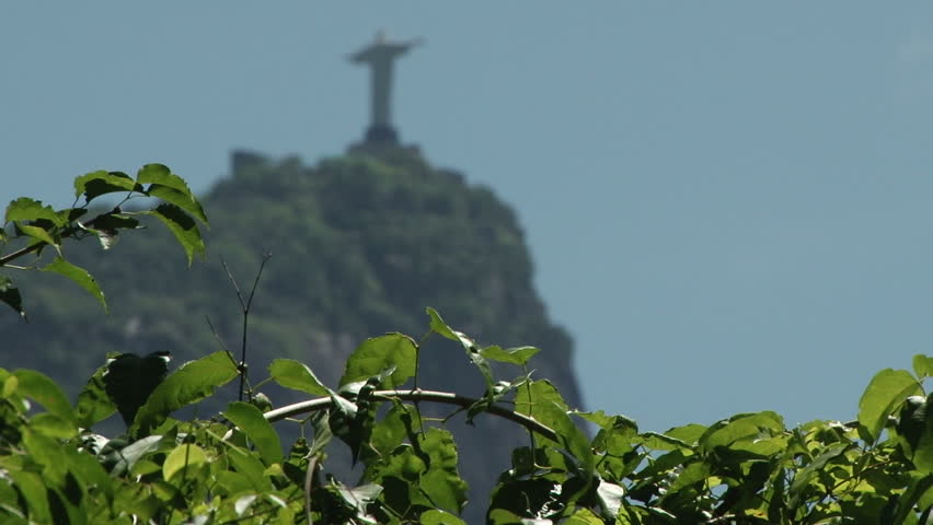 View looking at the Statue of Christ in Rio de Janeiro Brazil
