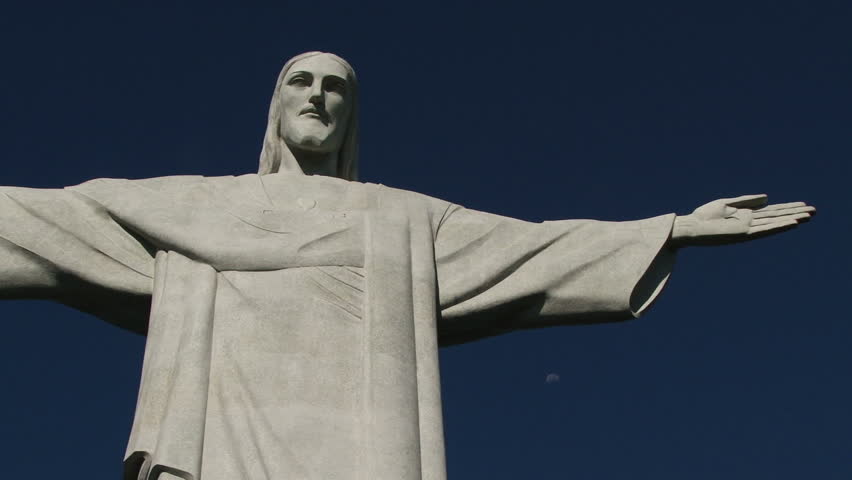 View looking at the Statue of Christ in Rio de Janeiro Brazil