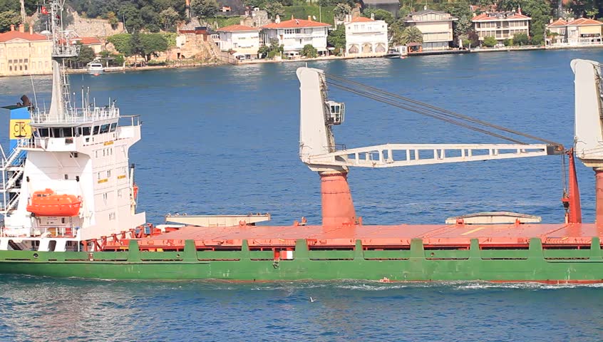 ISTANBUL - JULY 5: Cargo Ship CEVAHIR (IMO: 8308757, Panama) sails on July 5,