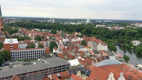 Lubeck, Germany. Beautiful aerial city view.
