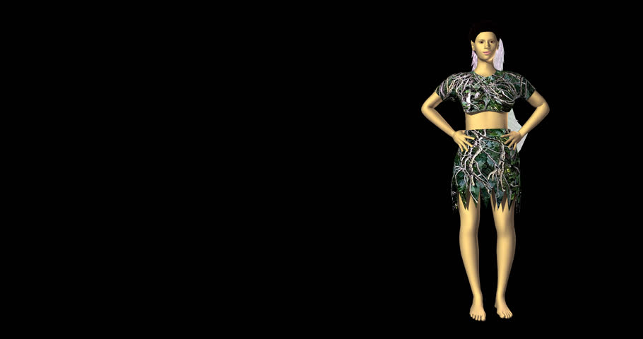 Flying elf on transparent background. 3d model