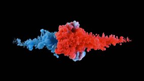 Real shot color paint drops in water in slow motion. Ink swirling underwater. Cloud of ink collision isolated on black background with alpha. Colorful abstract smoke explosion animation. Close up view - Powered by Shutterstock - Get 15% off with code: PIKWIZARD15