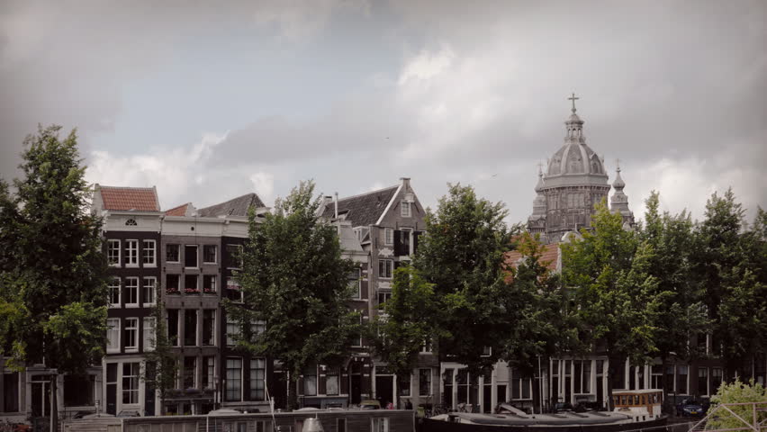 Amsterdam cityscape timelapse