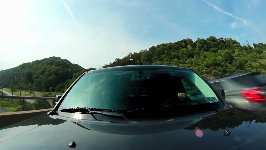Driving on the Sewickley Bridge over the Ohio River near Pittsburgh,