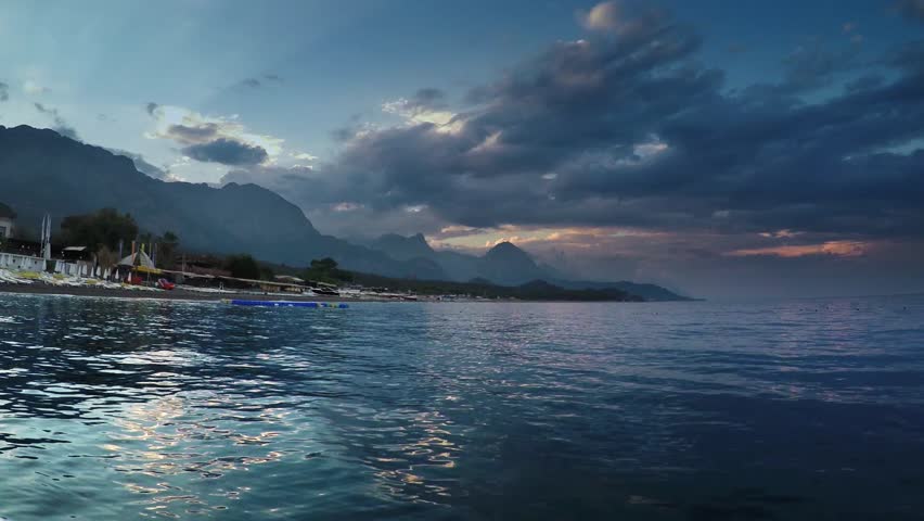 Evening on the sea coast. Kemer, Turkey