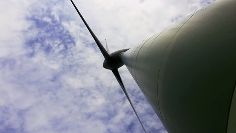 wind turbine low angle gimbal shot