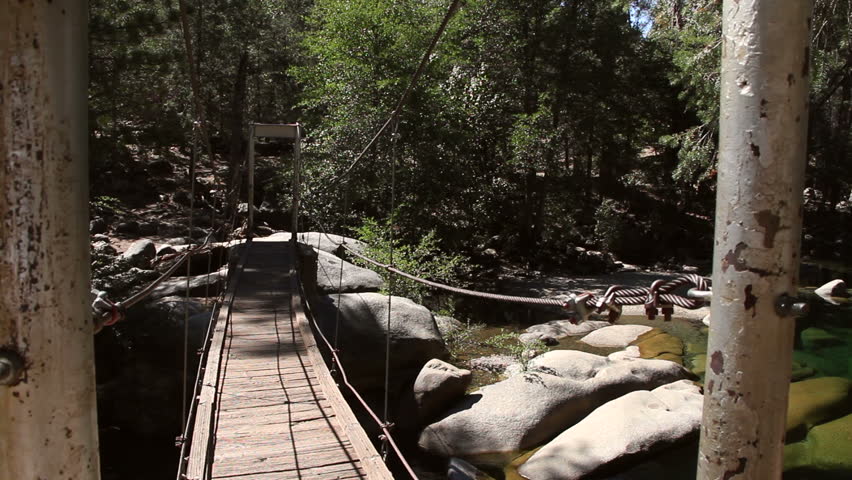 Suspension Bridge in the mountains of Yosemite National Park