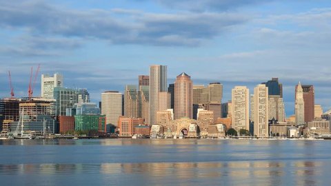 Timelapse of Boston Skyline in Massachusetts - USA