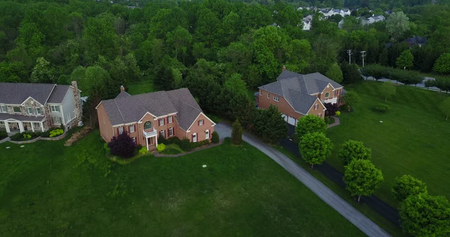 maryland country houses aerial view panorama landscape at sunset