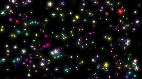 Five Pointed Spinning Colorful Stars Abstract Motion Background
