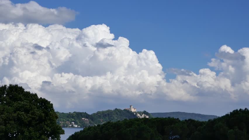 clouds over lake maggiore italy - time lapse
