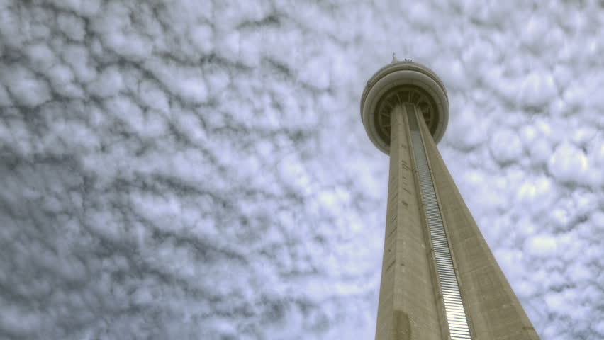 ORONTO, CANADA - AUG 15, 2012: Time lapse Toronto's CN Tower on August 15, 2012