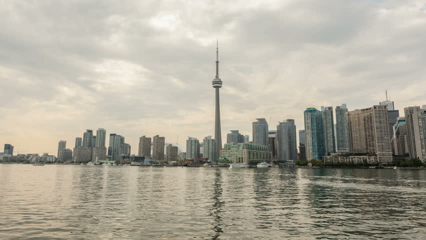 Time lapse Toronto Skyline in motion on daytime