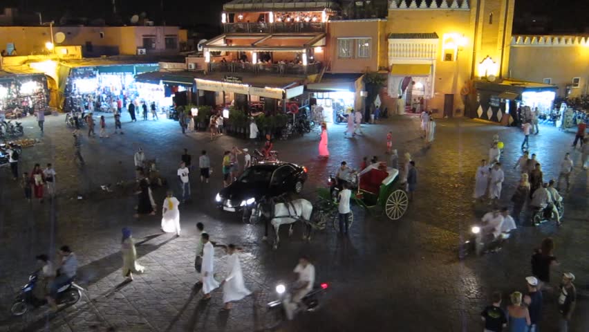 Jemaa el-Fnaa square at night during Ramadan circa July 2012 in Marrakech,