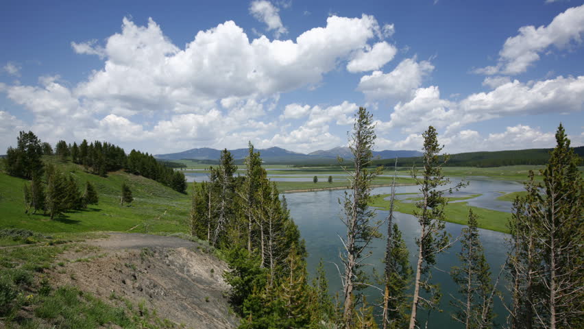 4K time lapse shot of clouds over Yellowstone National Park