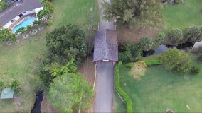 Coral Springs, South Florida, aerial video clips. Covered bridge.