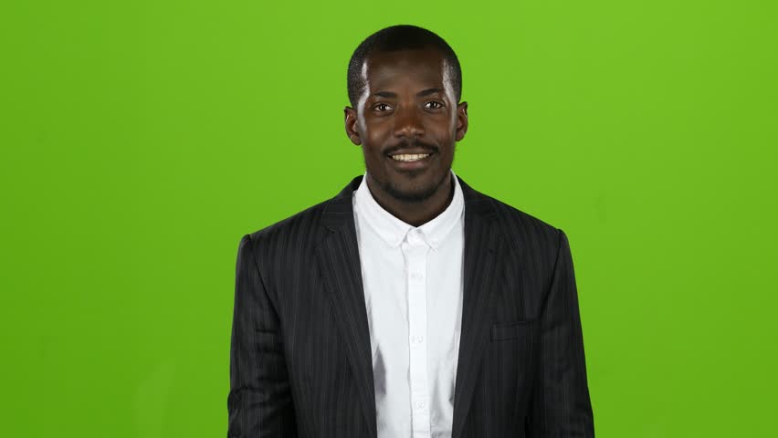 African american wonderful guy, his smile conquers all, and laughter is contagious. Green screen
