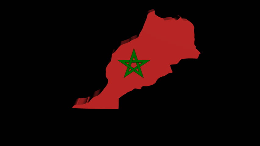 morocco map flag rotating on black Stock Footage Video (100% Royalty ...