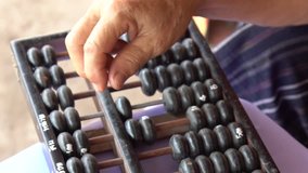Slow motion : Old handle using abacus
