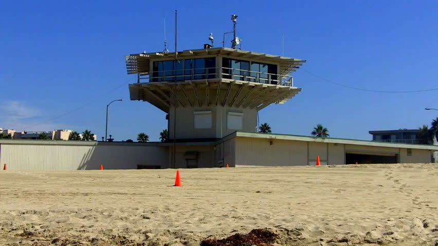 VENICE BEACH, CA - August 2, 2012:  The lifeguard station headquarters building